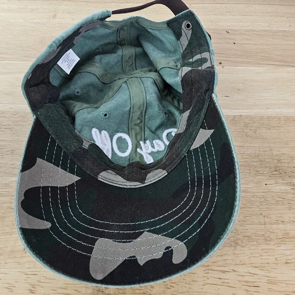 Day Off Slideback Baseball Cap Green One Size‎ Adjustable Embroidered Camouflage